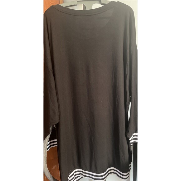 Warner Bros. WB Beetlejuice Lydia Sleep Shirt Black White XL NWT Long Sleeve - Picture 5 of 8